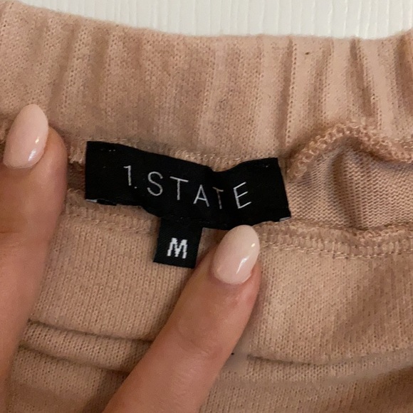 1 State Mauve Off the Shoulder Long Sleeve Top Med - Picture 5 of 5